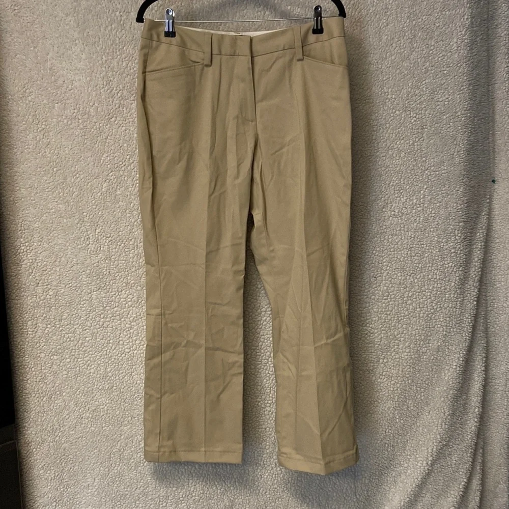 Lands End Mid Rise Bootcut Curcy Chino Pants.